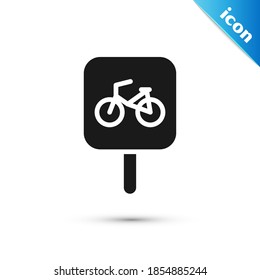 Grey Bicycle parking icon isolated on white background.  Vector