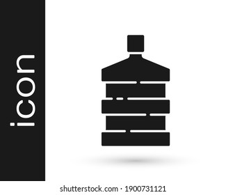 Gray Big Flasche mit sauberem Wasser Symbol einzeln auf weißem Hintergrund. Kunststoffbehälter für den Kühler.  Vektorgrafik