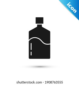Botella gris grande con icono de agua limpia aislado en fondo blanco. Contenedor de plástico para el refrigerador.  Vector