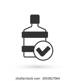 Grey Big bottle with clean water icon isolated on white background. Plastic container for the cooler.  Vector