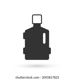 Grey Big bottle with clean water icon isolated on white background. Plastic container for the cooler.  Vector