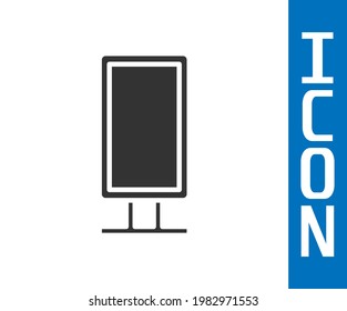 Gris Gran espejo de largo para el dormitorio, tiendas, icono del backstage aislado sobre fondo blanco.  Ilustración vectorial