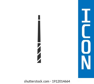Grey Billiard cue icon isolated on white background.  Vector