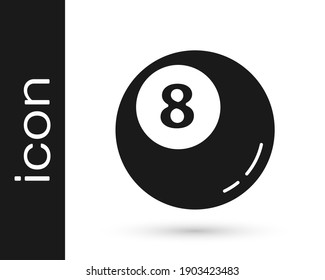Grey Billiard pool snooker ball icon isolated on white background.  Vector Illustration