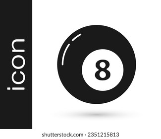 Grey Billiard pool snooker ball icon isolated on white background.  Vector Illustration