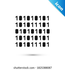 Grey Binary code icon isolated on white background.  Vector Illustration