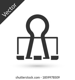 Grey Binder clip icon isolated on white background. Paper clip. Vector.