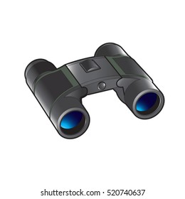 grey binocular with blue lens-vector drawing