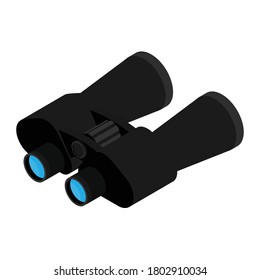 Grey binocular vector illustration, binoculars isolated, binoculars icon, discovery