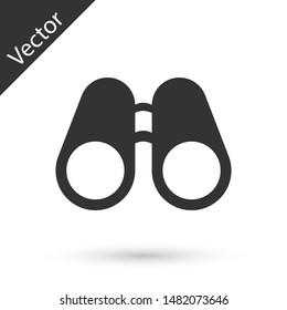 Grey Binoculars icon isolated on white background. Find software sign. Spy equipment symbol.  Vector Illustration