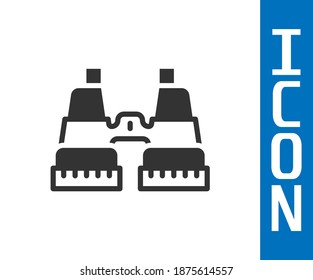Grey Binoculars icon isolated on white background. Find software sign. Spy equipment symbol.  Vector