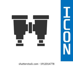 Grey Binoculars icon isolated on white background. Find software sign. Spy equipment symbol.  Vector