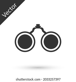 Grey Binoculars icon isolated on white background. Find software sign. Spy equipment symbol.  Vector