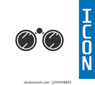 Grey Binoculars icon isolated on white background. Find software sign. Spy equipment symbol.  Vector Illustration