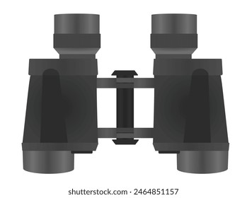 Grey binoculars isolated. vector illustration