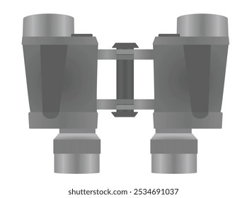 Grey binoculars isolated. vector illustration