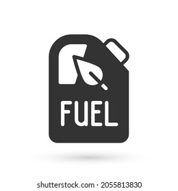Grey Bio fuel canister icon isolated on white background. Eco bio and barrel. Green environment and recycle.  Vector