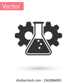 Grey Bioengineering icon isolated on white background. Element of genetics and bioengineering icon. Biology, molecule, chemical icon. Vector Illustration