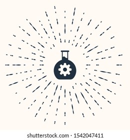 Grey Bioengineering icon isolated on beige background. Element of genetics and bioengineering icon. Biology, molecule, chemical icon. Abstract circle random dots. Vector Illustration