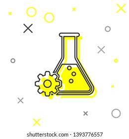Grey Bioengineering line icon isolated on white background. Element of genetics and bioengineering icon. Biology, molecule, chemical icon. Vector Illustration