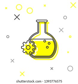 Grey Bioengineering line icon isolated on white background. Element of genetics and bioengineering icon. Biology, molecule, chemical icon. Vector Illustration