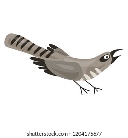 Grey bird icon. Cartoon of grey bird vector icon for web design isolated on white background