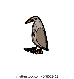 Grey bird.Vector.Isolated image.