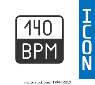 Icono de Bitrato gris aislado en fondo blanco. Velocidad de la música. Calidad de sonido.  Vector