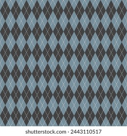 Grey and black argyle pattern. Argyle vector pattern. Argyle pattern. Seamless geometric pattern for clothing, wrapping paper, backdrop, background, gift card, sweater.