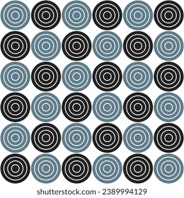 Grey and black circle pattern. Circle vector seamless pattern. Decorative element, wrapping paper, wall tiles, floor tiles, bathroom tiles.
