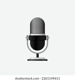 Grey and black isolated vector microphone