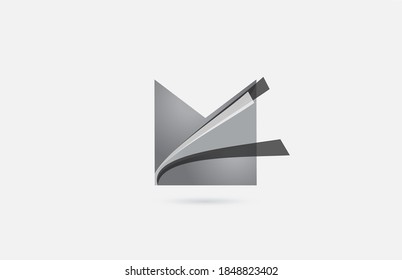 icono del logotipo de la letra gris negra del alfabeto M para la compañía. Diseño creativo para empresas y negocios