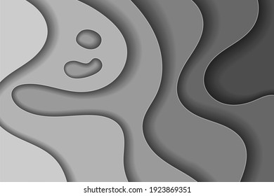 Grey, black paper cut background.