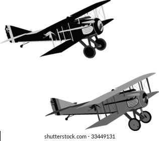 grey and black plane silhouett - vector