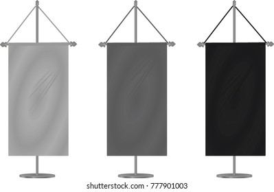 Grey and black table flags. vector illustration