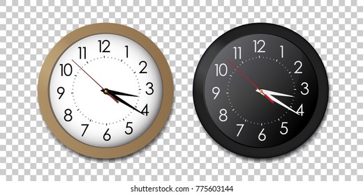 Grey and black wall clock office icon set. Closeup Design template in vector EPS10. Mock-up for branding and advertise white background. clean design.