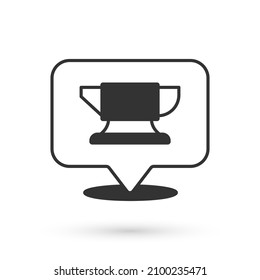 Grey Blacksmith anvil tool icon isolated on white background. Metal forging. Forge tool.  Vector