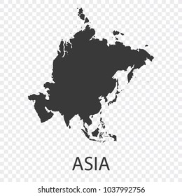 Grey blank Asia map. Flat vector illustration. EPS10.