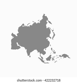 Grey blank Asia map. Flat vector illustration. EPS10.