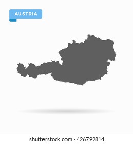 Grey blank Austria map. Flat vector illustration. EPS10.