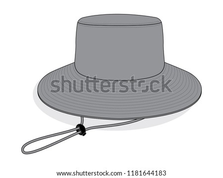 grey blank bucket hat template wide stock vector royalty free