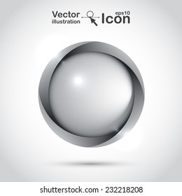 Grey blank button for your design. Icon can use for websites, applications, and printing. Vector illustration