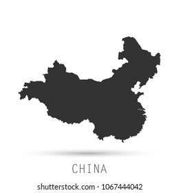 Grey blank China map. Flat vector illustration