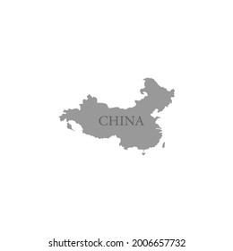 Grey blank China map. Flat vector illustration. EPS10.