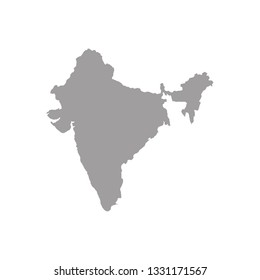 Grey Blank India Map Flat Vector Stock Vector (Royalty Free) 1331171567 ...