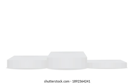 Podio gris en blanco. ilustración vectorial