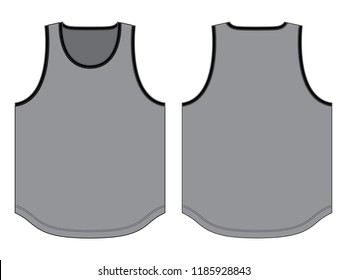 Grey Blank Tank Top : Black Edging