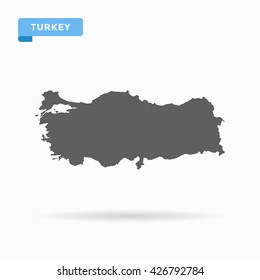 Grey blank Turkey map. Flat vector illustration. EPS10.
