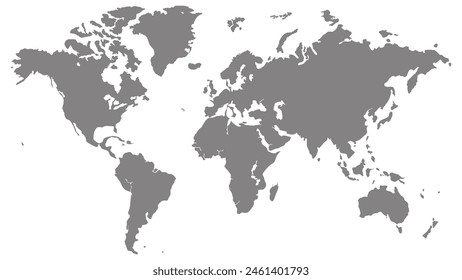 A Grey Blank World Map