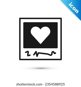 Grey Blanks photo frames and hearts icon isolated on white background. Valentines Day symbol.  Vector